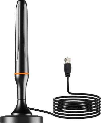 Digital TV Antenna for Smart Tv Indoor Antenna for Tv Without Cable with 360° Reception Strong Magnetic Base, tv Antenna for Local Channels, Supports 1080P and 4K -10ft Long Cables（Orange-17401） in Kuwait