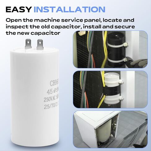مكثف غسالة WH12X10462 متوافق مع غسالات GE WH12X10240 WH12X10212 2025708، 45 MFD (+/-5%) مكثف تشغيل الغسالة 450 فولت in Kuwait