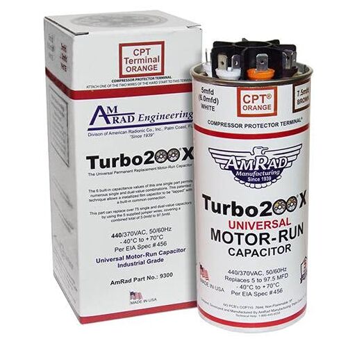 Amrad Turbo 200X Universal Motor Run Capacitor, 97.5 Mfd w/CPT Terminal in Saudi Arabia