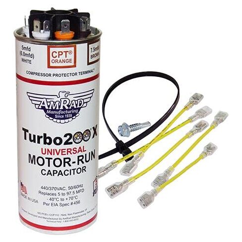 Amrad Turbo 200X Universal Motor Run Capacitor, 97.5 Mfd w/CPT Terminal in Saudi Arabia