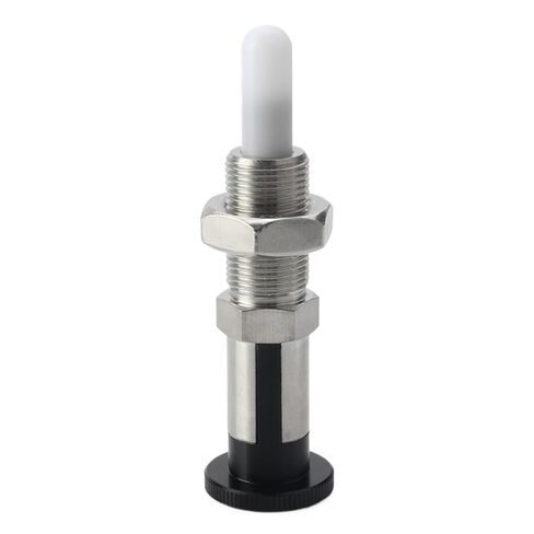 QX253 Lengthened Indexing Pin Self Locking Plunger Stainless Steel/POM Spring Positioning M20 Thread with Nut 1Pcs(YK253-YG) in Kuwait