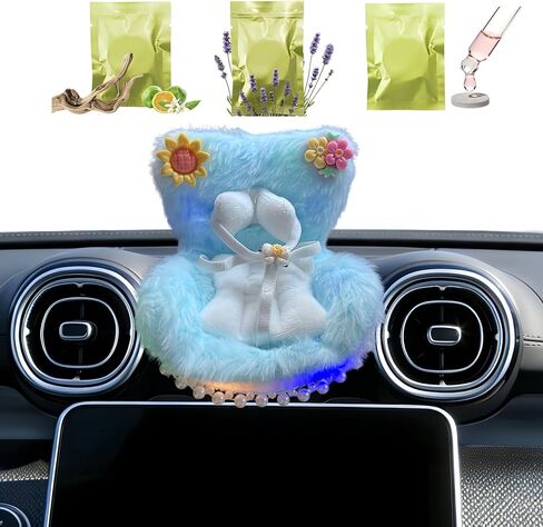 Car Air Freshener Vent Clip with Light Used for Labubu Car Seat,Have A Seat Compatible with Labubu Accessories (Battery Type-Purple) in Saudi Arabia