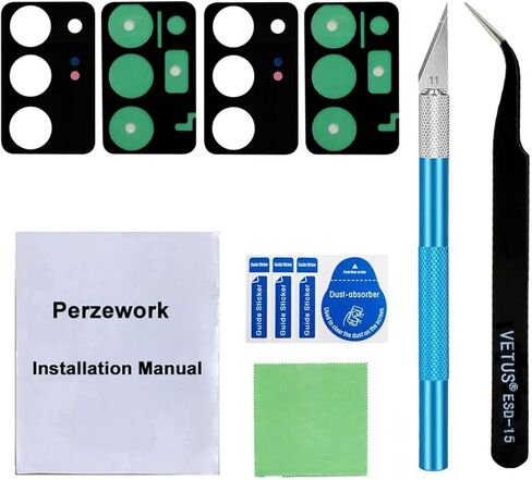 مجموعتان من قطع غيار زجاج عدسة الكاميرا الخلفية الخلفية لهاتف Samsung Galaxy S25 Ultra مقاس 6.9 بوصة مع لاصق مثبت مسبقًا ومجموعة أدوات إصلاح in Kuwait