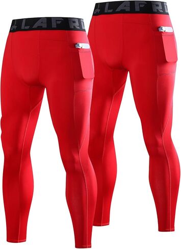 سراويل ضيقة للرجال من LAFROI مكونة من قطعتين سريعة الجفاف للتمرينات الرياضية والجري وطبقة أساسية مضغوطة in Kuwait