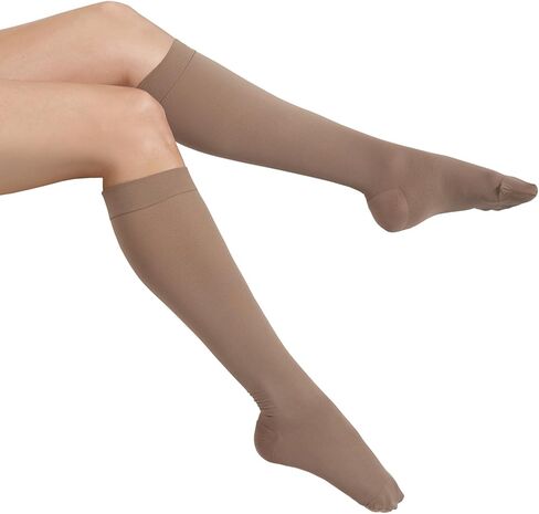 MAXAR Microfiber Knee High Compression Socks for Women & Men - 12-15 mmHg Graduated Compression Socks for Better Blood Flow, Varicose Veins, Swelling - Medical Compression Stockings for Travel in Saudi Arabia