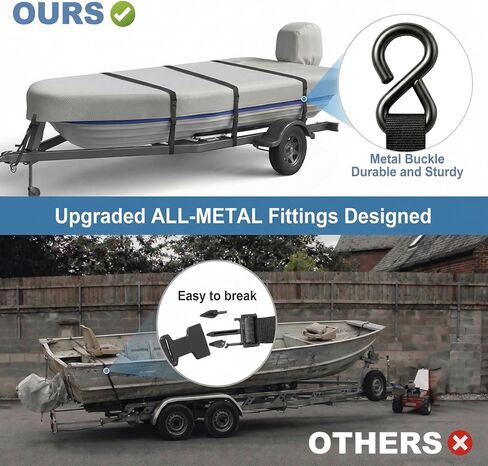 900D Jon Boat Cover with Metal Buckles,Waterproof Heavy Duty Cover for Jon Boat,Marine Grade Polyester Canvas Replacement with Motor Cover,14FT & Gray in Saudi Arabia