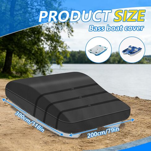 Paddle Boat Cover, Durable Outdoor Pond Boat Chair Cover,600D Heavy Duty Waterproof/UV Protective Covers for Prowler Bass Boat, All-Weather, Black in Saudi Arabia