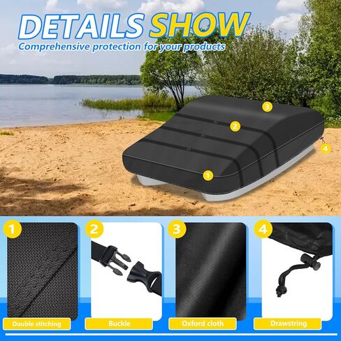 Paddle Boat Cover, Durable Outdoor Pond Boat Chair Cover,600D Heavy Duty Waterproof/UV Protective Covers for Prowler Bass Boat, All-Weather, Black in Saudi Arabia