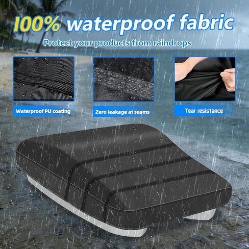 Paddle Boat Cover, Durable Outdoor Pond Boat Chair Cover,600D Heavy Duty Waterproof/UV Protective Covers for Prowler Bass Boat, All-Weather, Black in Saudi Arabia