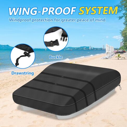 Paddle Boat Cover, Durable Outdoor Pond Boat Chair Cover,600D Heavy Duty Waterproof/UV Protective Covers for Prowler Bass Boat, All-Weather, Black in Saudi Arabia