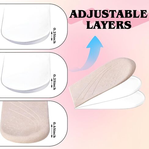 Cuffbow 4 Pairs 3 Layers Medial Lateral Heel Wedge Insoles Corrective Adhesive Shoe Inserts Wedge Inserts Adjustable Supination Overpronation Insoles for Foot Knock Knee Pain Bow Legs Osteoarthritis in Saudi Arabia