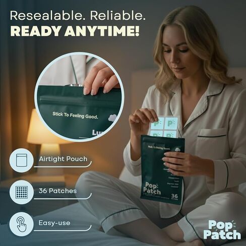 Sleep Patches, Extra Strength for Insomnia Aid (36 Patches) | Easy-to-Apply, Plant-Powered Non-Melatonin Patches with Valerian Root, GABA & Lavender for Deep & Long-Lasting Sleep in Saudi Arabia