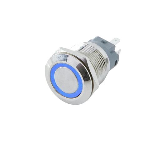 1pc Push Button Switch, 12mm 16mm 19mm 22mm Metal Push on Off self Reset Power Lock LED Light 3-220v(Blue,19MM_SELF Reset_220V) in Saudi Arabia