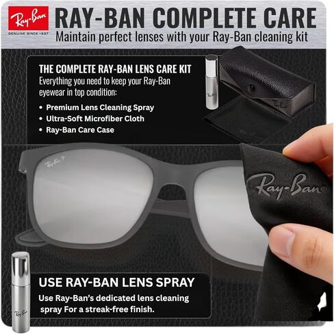Ray-Ban RB4330CH CHROMANCE Square Shape Sunglasses with Official Eyewear Kit Bundle in Saudi Arabia