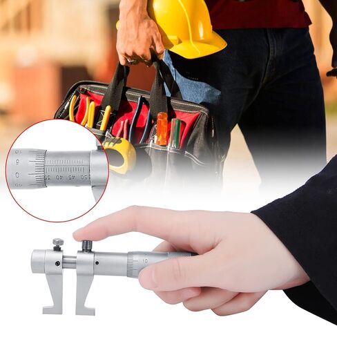 Inside Micrometer Measurement Tool with Alloy Head, Stainless Steel Body, Clear Marking Lines, Locking Device & Built-in Ratchet 50-75mm Precision Caliper Alternative in Saudi Arabia