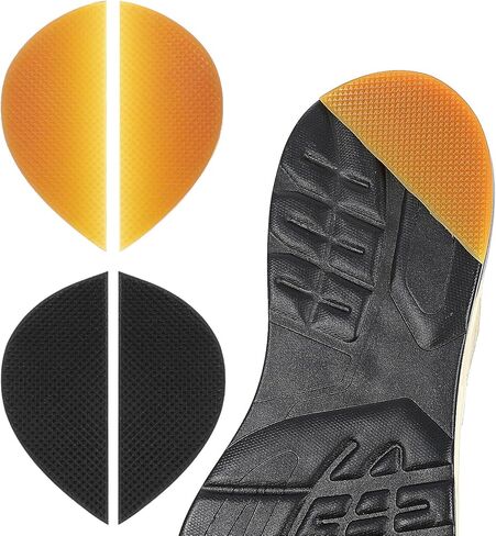 2 Pairs Rubber Shoe Heel Repair Discrepancy Heel Lifts Inserts Insoles 2 Colors Semi-Circular Sole Pads Black Yellow Heels Bottom Rubber Patch Anti-Slip Bevel Heels Replacement in Saudi Arabia