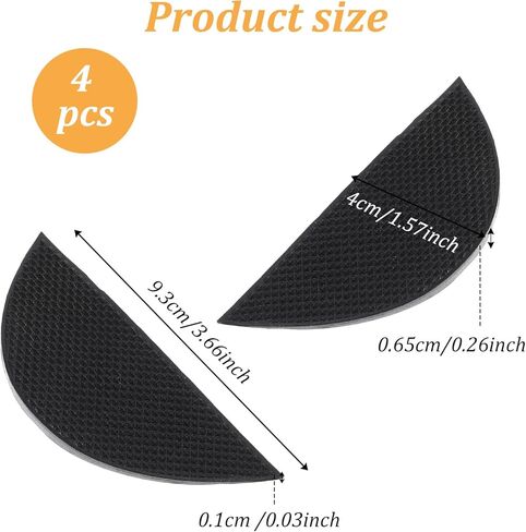 2 Pairs Rubber Shoe Heel Repair Discrepancy Heel Lifts Inserts Insoles 2 Colors Semi-Circular Sole Pads Black Yellow Heels Bottom Rubber Patch Anti-Slip Bevel Heels Replacement in Saudi Arabia