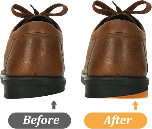 2 Pairs Rubber Shoe Heel Repair Discrepancy Heel Lifts Inserts Insoles 2 Colors Semi-Circular Sole Pads Black Yellow Heels Bottom Rubber Patch Anti-Slip Bevel Heels Replacement in Saudi Arabia