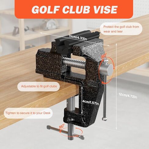 Portable Golf Club Regripping Kit with Bench Vise – Complete Set with Rubber Clamp, Solvent, Tape Strips & Tools for Grip Repair & Replacement, Home DIY (Small) in Saudi Arabia