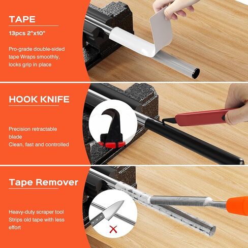 Portable Golf Club Regripping Kit with Bench Vise – Complete Set with Rubber Clamp, Solvent, Tape Strips & Tools for Grip Repair & Replacement, Home DIY (Small) in Saudi Arabia