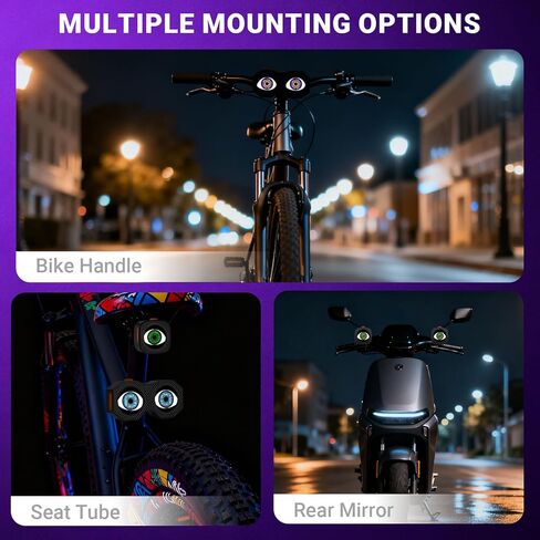 Bike Tail Light, Rechargeable Bicycle Tail Light LED Devil Eyes Light with App Control, Programmable Demon Eyes, Rear Bike Light for Bikes and Motorcycles (Single Eye) in Kuwait