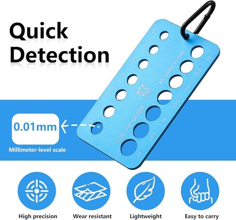 CROWN ME Premium Billiard Cue Tip Measuring Tool - Pool Cue Tip Size Gauge & Diameter Checker (8.5-15mm) - Precision Measurement for Perfect Cue Tip Maintenance in Saudi Arabia