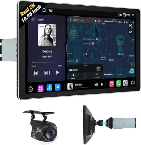 Eonon 6.36" Single DIN Car Stereo – Wireless CarPlay & Android Auto, IPS Touchscreen (1280x480), ST TDA7851 Amp, Backup Camera, Steering Control,Bluetooth 5.3-X3U in Kuwait