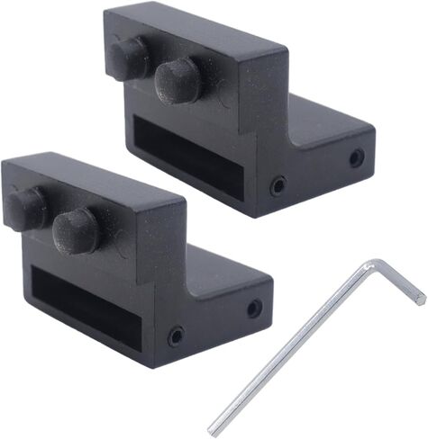 Barn Door Roller Stopper Hardware, 2PCS 41×7mm/1.61"×0.28"(L×W) Flat Track Sliding Door Stop for Limiting Door Movement, Black Roller Catches with Wrench for Household Home in Saudi Arabia