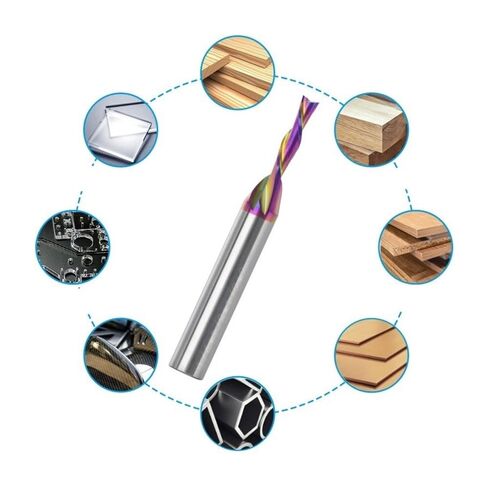 قاطعة الطحن 1/4 عرقوب قطع التوجيه بت دوامة 2 الناي الصلبة كربيد CNC نهاية مطحنة لقطع الألومنيوم in Kuwait