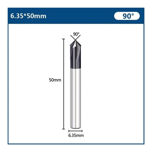 Chamfer Carbide Milling Cutter 90 Degree 4 Flute Endmills CNC Router Bit Chamfering Tool in Kuwait