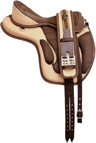 Synthetic Treeless Freemax Horse Saddle with Matching Girth Adjustable Lightweight Treeless Saddles for Horses Training Riding and Long Trail Comfort in Saudi Arabia