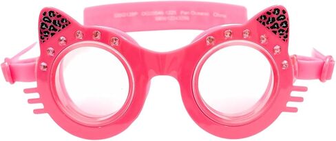 Girls Cat Ear Shaped Swim Goggles with Rhinestones and Fun Designs in Saudi Arabia