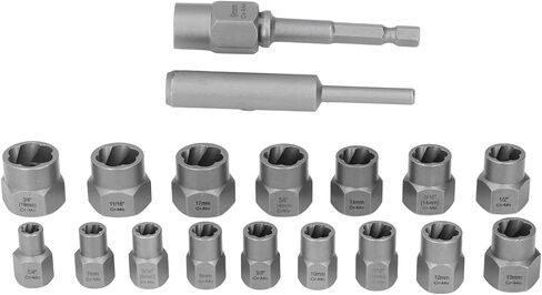 المسمار النازع الترباس النازع الجوز أداة إزالة الصواميل 18 قطعة الكروم الفاناديوم الصلب المسمار مجموعة لصدأ المجمدة البراغي المكسرات مسامير صيانة إصلاح in Kuwait