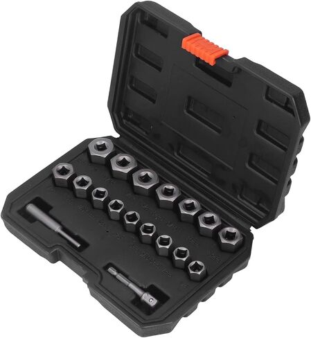 المسمار النازع الترباس النازع الجوز أداة إزالة الصواميل 18 قطعة الكروم الفاناديوم الصلب المسمار مجموعة لصدأ المجمدة البراغي المكسرات مسامير صيانة إصلاح in Kuwait