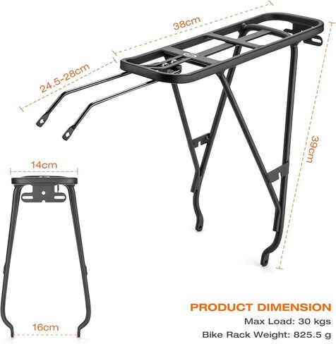 CXWXC Rear Bike Rack - Bike Cargo Rack for Disc Brake/Non-Disc Brake Mount - 66lbs Bicycle Pannier Touring Carrier Rack for 26"-27.5" or 29" Frames in Saudi Arabia