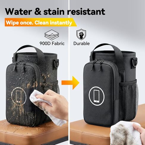 RIBOTS Magnetic Gym Bottle Bag: Dual-Sided Magnetic Gym Bag with Front Phone Mount - N52 Magnet Gym Bottle Bag Fits 21-64oz Bottles - Waterproof Fabric Adjustable Strap for Gym Lovers Workout Walking in Saudi Arabia