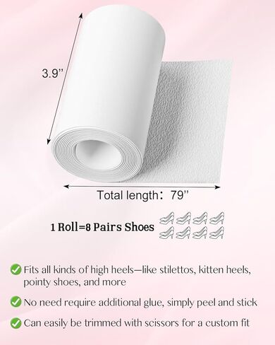 1 Roll Shoe Sole Protector, Self-Adhesive Shoe Bottom Protectors for High Heel, Non-Slip Wear Resistant Sole Protectors Guard, for Red Bottom Heels (79 x 3.9inches, Clear) in Kuwait