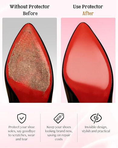 1 Roll Shoe Sole Protector, Self-Adhesive Shoe Bottom Protectors for High Heel, Non-Slip Wear Resistant Sole Protectors Guard, for Red Bottom Heels (79 x 3.9inches, Clear) in Kuwait