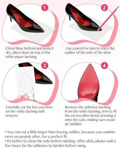 1 Roll Shoe Sole Protector, Self-Adhesive Shoe Bottom Protectors for High Heel, Non-Slip Wear Resistant Sole Protectors Guard, for Red Bottom Heels (79 x 3.9inches, Clear) in Kuwait