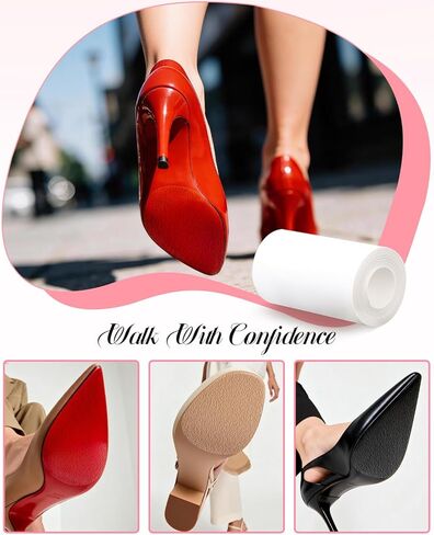 1 Roll Shoe Sole Protector, Self-Adhesive Shoe Bottom Protectors for High Heel, Non-Slip Wear Resistant Sole Protectors Guard, for Red Bottom Heels (79 x 3.9inches, Clear) in Kuwait