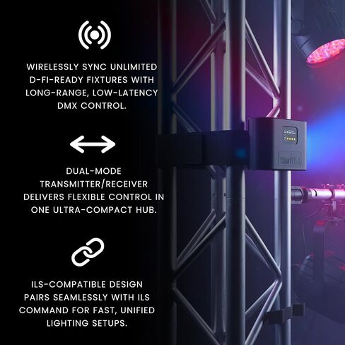 CHAUVET DJ – D-Fi Hub 2 Wireless DMX Transmitter Receiver | Long-Range D-Fi Control for Unlimited Fixtures, ILS Command Compatible, USB-C Power Output, Compact Stage Lighting Controller in Saudi Arabia
