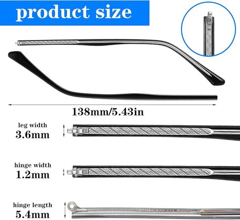 1 Pair Eyeglass Repair Kit Universal Glasses Arm Replacement Frame Tightening Set with Screws & Screwdrivers Complete Eyewear Repair Parts for Legs, Hinges & Adjustments in Saudi Arabia