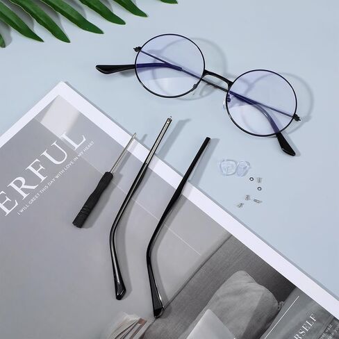 1 Pair Eyeglass Repair Kit Universal Glasses Arm Replacement Frame Tightening Set with Screws & Screwdrivers Complete Eyewear Repair Parts for Legs, Hinges & Adjustments in Saudi Arabia