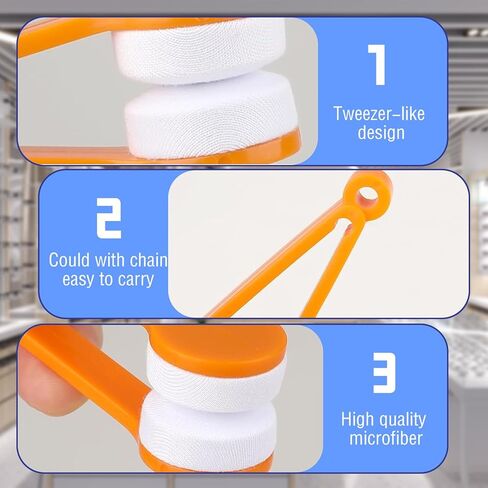 24 Pcs Sun Glasses Eyeglass Microfiber Spectacles Cleaner Soft Brush Cleaning Tool Mini Microfiber Glasses Eyeglasses Cleaner Cleaning Clip (8 Colors) in Kuwait