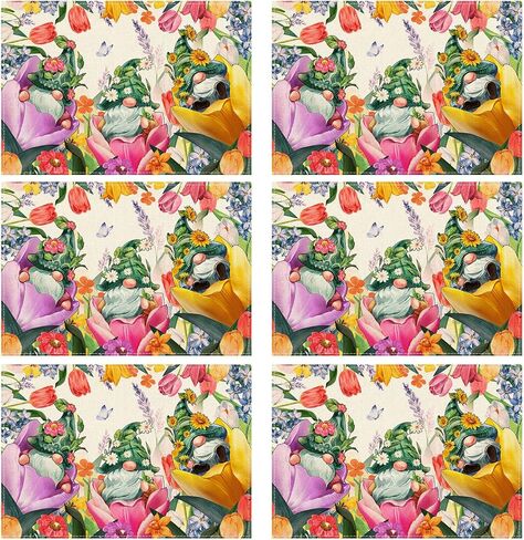 XCHI Tulips Gnomes Flowers Spring Table Runner Summer Table Decoration for Party Home Kitchen Dining Holiday Decor 13x72 Inch in Saudi Arabia