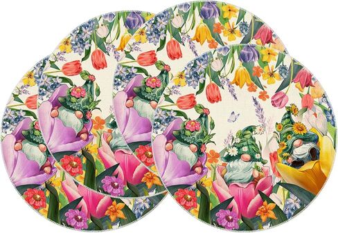 XCHI Tulips Gnomes Flowers Spring Table Runner Summer Table Decoration for Party Home Kitchen Dining Holiday Decor 13x72 Inch in Saudi Arabia