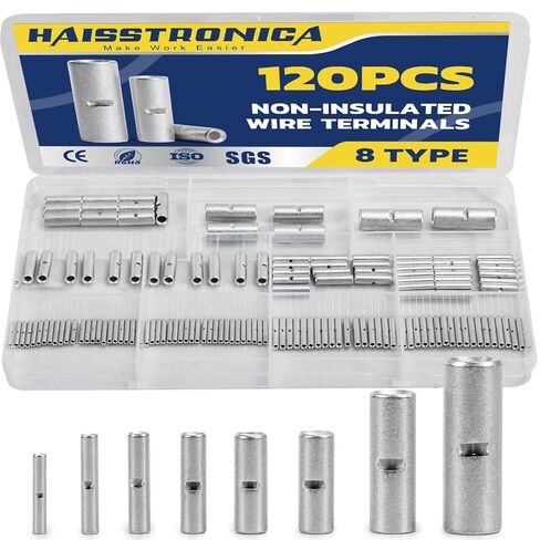 Haisstronica مجموعة موصلات بعقب غير معزولة 480 قطعة موصلات بعقب لأسلاك النحاس النقي AWG26-6 موصل تجعيد الأسلاك in Saudi Arabia