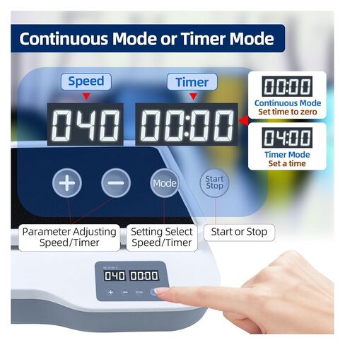 Laboratory Machines, Adjustable Speed 40-200rpm Orbital Shaker LED Digital Display Horizontal Swing Oscillator Max.Load Capacity 2kg More Efficency in Saudi Arabia