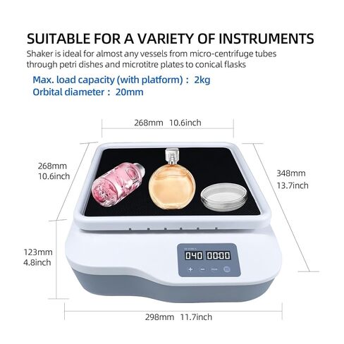Laboratory Machines, Adjustable Speed 40-200rpm Orbital Shaker LED Digital Display Horizontal Swing Oscillator Max.Load Capacity 2kg More Efficency in Saudi Arabia