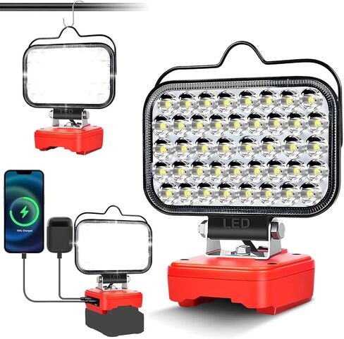 LED Work Light for Makita 14.4V/18V LXT Battery,Cordless Portable Flashlight Jobsite Light Spotlight Tool for Makita BL1850,Lamp Flood Light for Repairing/Outdoor Camping/Garages/Emergency(No Battery) in Kuwait